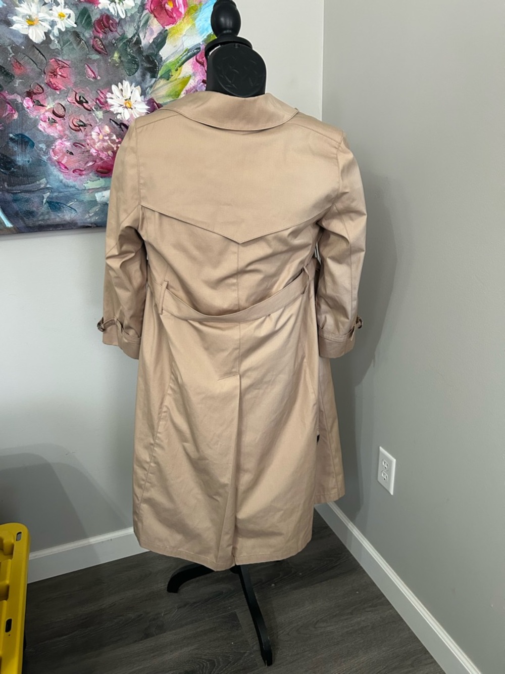 London Fog Womens 6 Petite Beige Vintage DBL Breasted Trench Coat - Picture 16 of 16